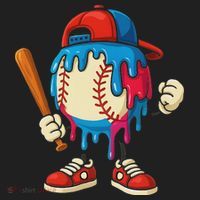 Baseball Drip Ice Cream Drip Sport Game Day Beanie thumb 2