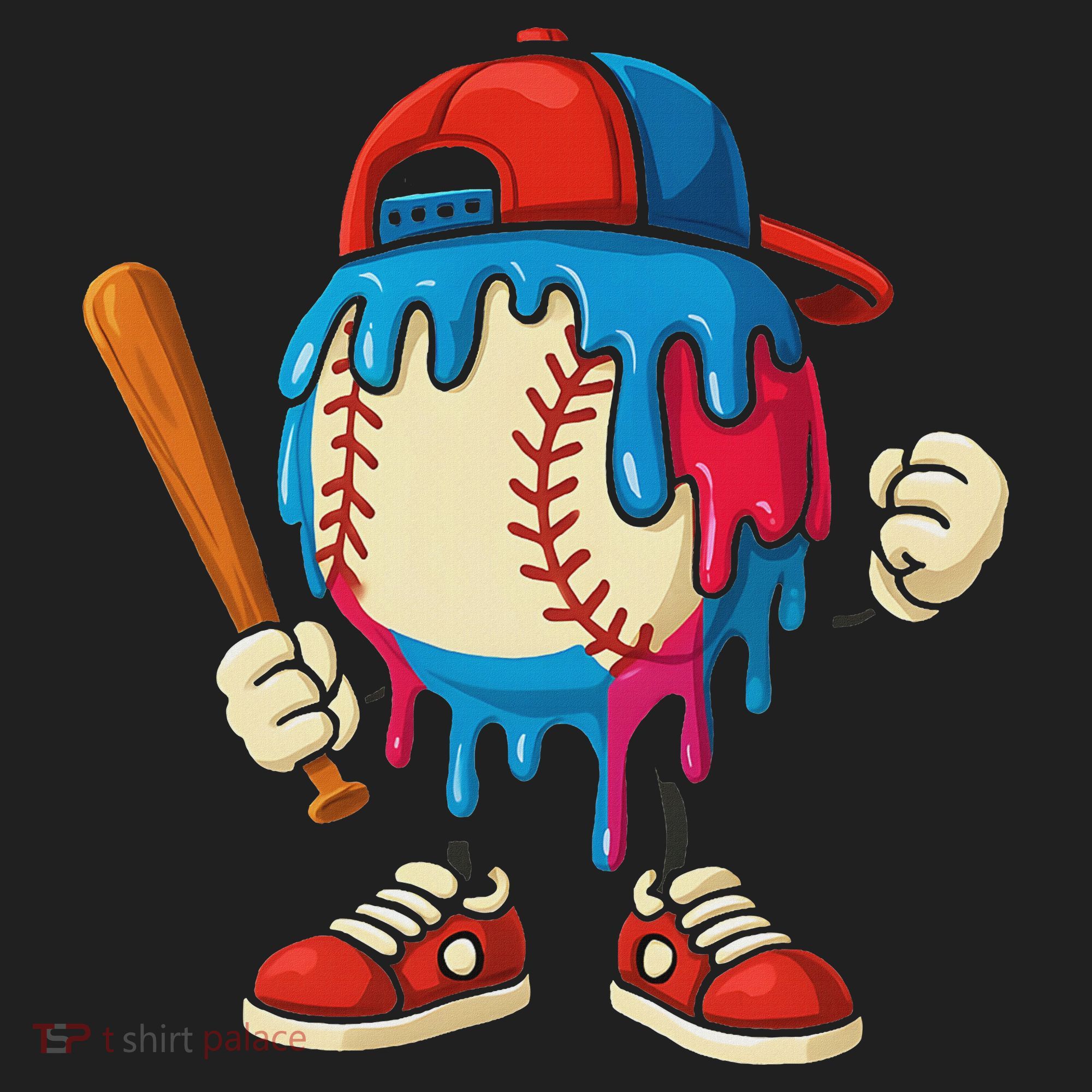 Baseball Drip Ice Cream Drip Sport Game Day Beanie