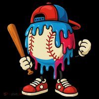 Baseball Drip Ice Cream Drip Sport Game Day Women's Hoodie thumb 2