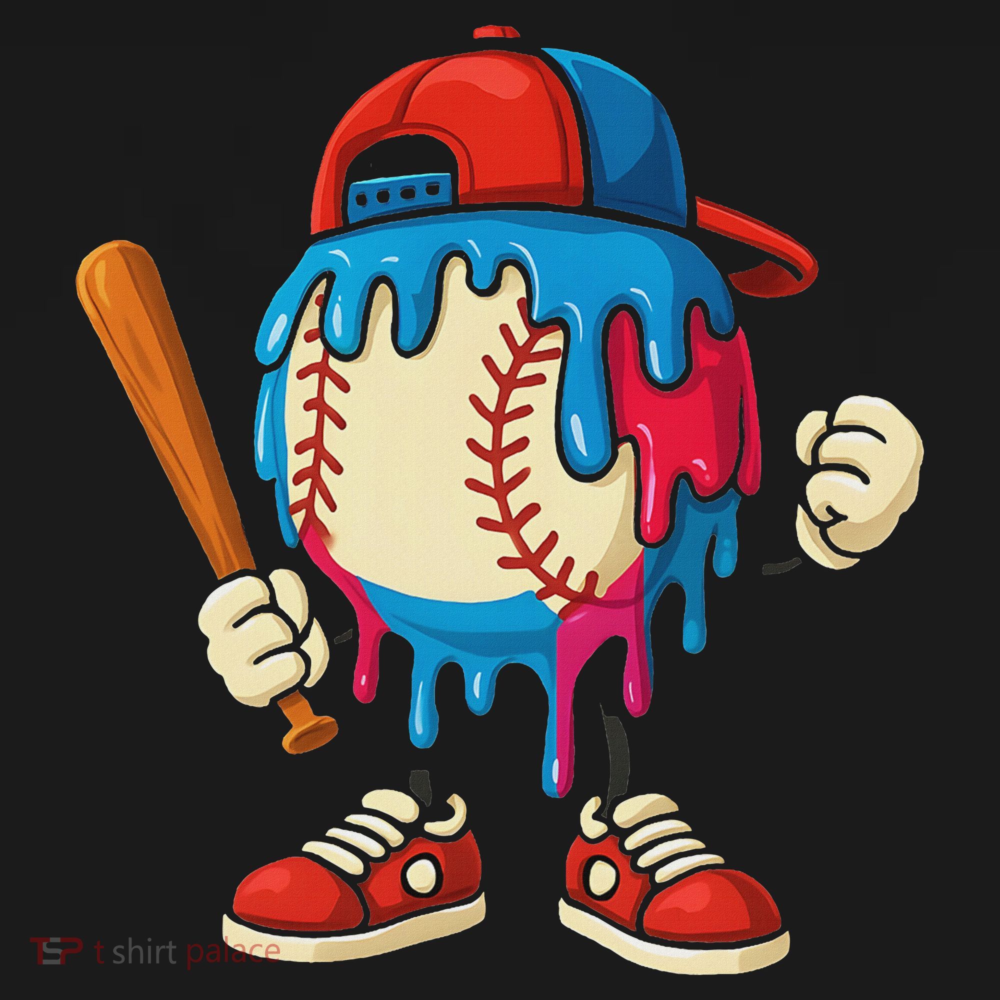 Baseball Drip Ice Cream Drip Sport Game Day Women's Tank Top