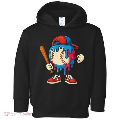 Baseball Drip Ice Cream Drip Sport Game Day Toddler Hoodie