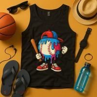 Baseball Drip Ice Cream Drip Sport Game Day Tank Top thumb 4