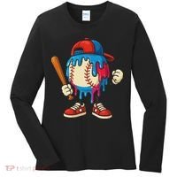 Baseball Drip Ice Cream Drip Sport Game Day Women's Long Sleeve Shirt thumb 0