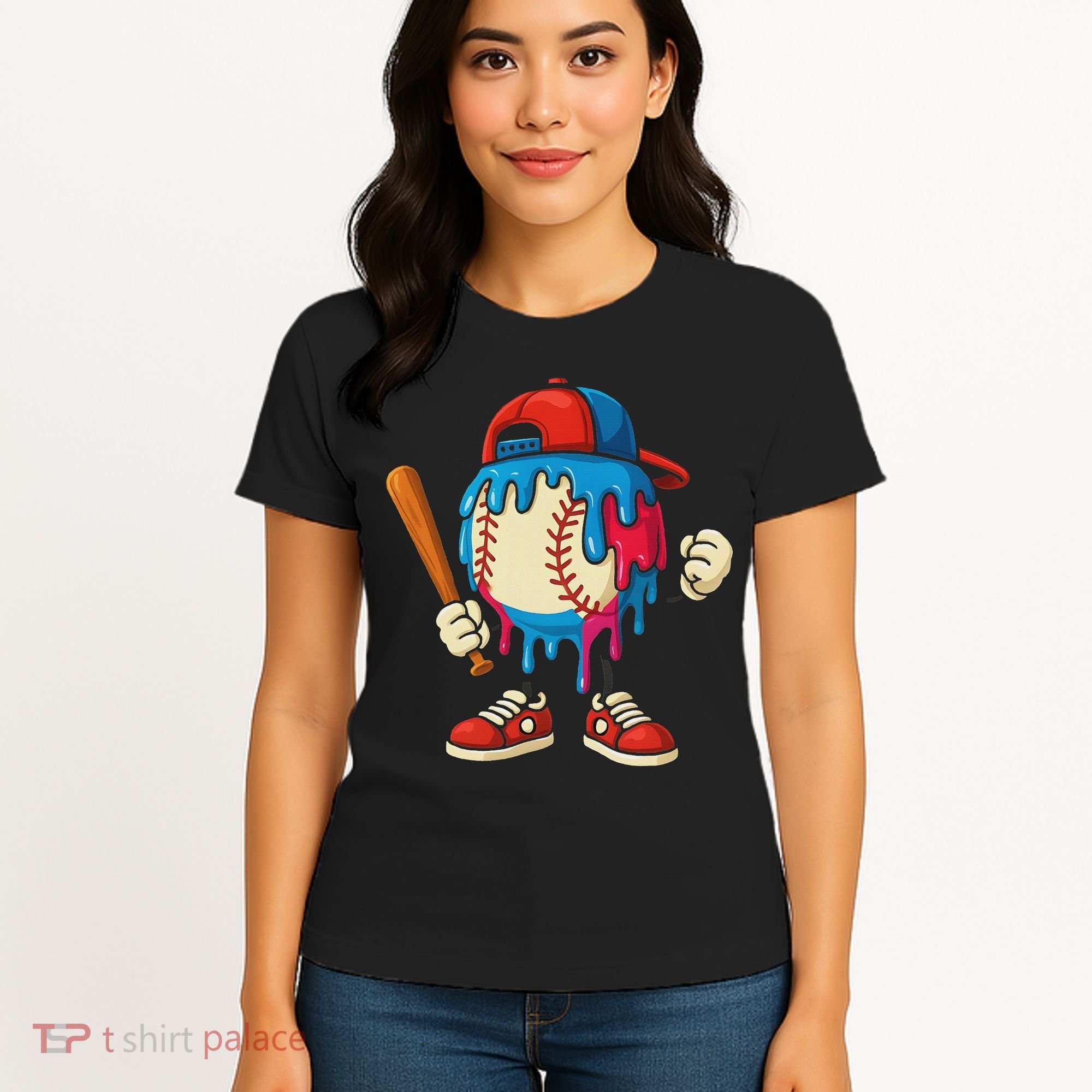 Baseball Drip Ice Cream Drip Sport Game Day Women's T-Shirt