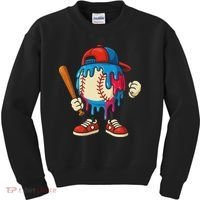 Baseball Drip Ice Cream Drip Sport Game Day Kids Sweatshirt thumb 0