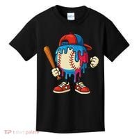 Baseball Drip Ice Cream Drip Sport Game Day Kids T-Shirt thumb 0