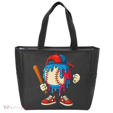 Baseball Drip Ice Cream Drip Sport Game Day Tote Bag