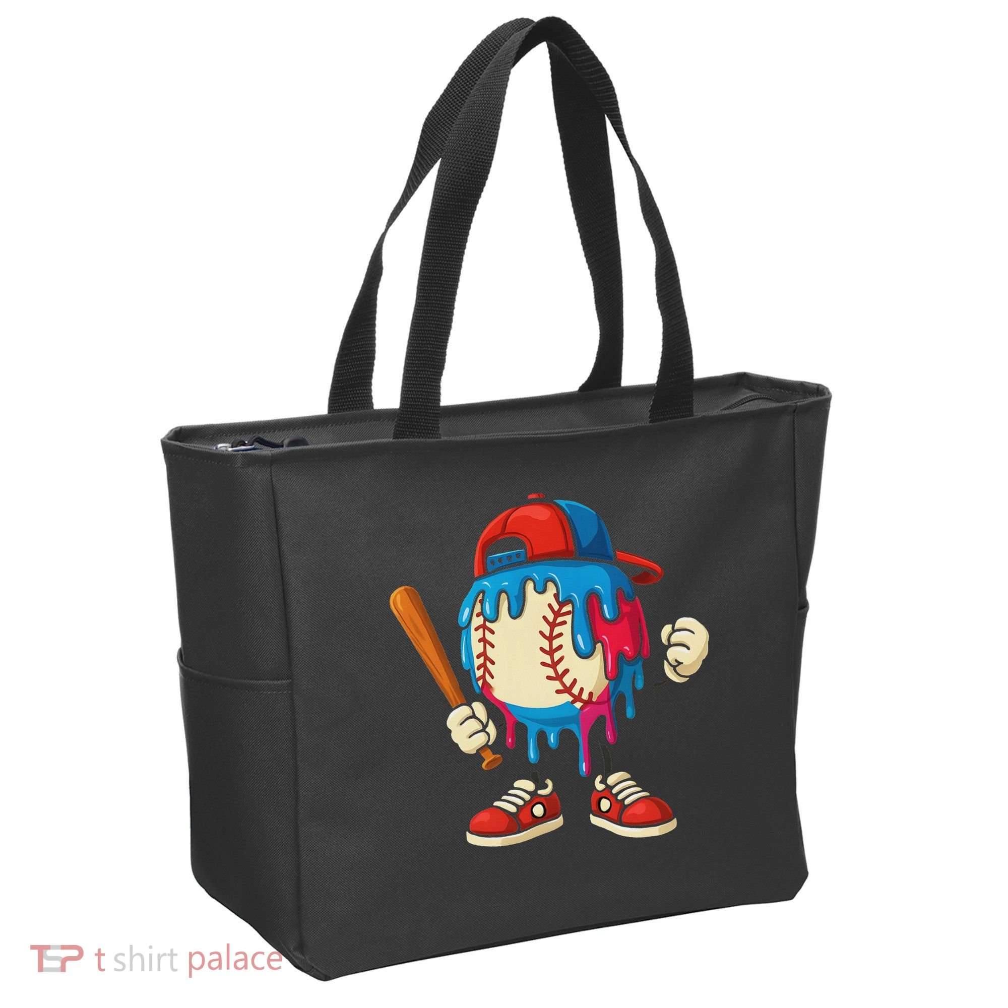 Baseball Drip Ice Cream Drip Sport Game Day Tote Bag