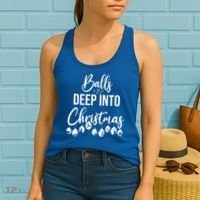 Balls Deep Into Christmas Funny Adults Inappropriate Xmas Funny Gift Women's Tank Top thumb 2