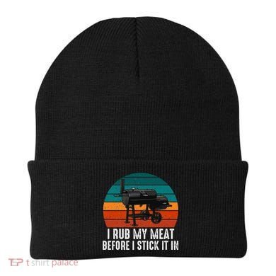 Bbq Dad I Rub My Meat Before I Stick It In Offset Smoker Pit Beanie