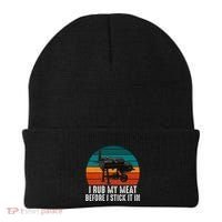 Bbq Dad I Rub My Meat Before I Stick It In Offset Smoker Pit Beanie thumb 0
