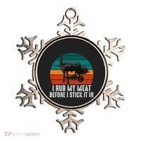 Bbq Dad I Rub My Meat Before I Stick It In Offset Smoker Pit Ornament thumb 0