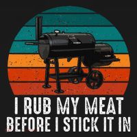 Bbq Dad I Rub My Meat Before I Stick It In Offset Smoker Pit Baby Bodysuit thumb 2