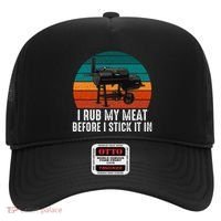 Bbq Dad I Rub My Meat Before I Stick It In Offset Smoker Pit Hat thumb 0