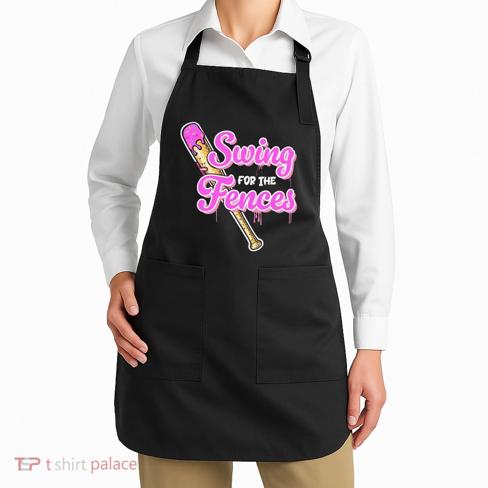 Baseball Drip Ice Cream Drip Swing For The Fences Apron