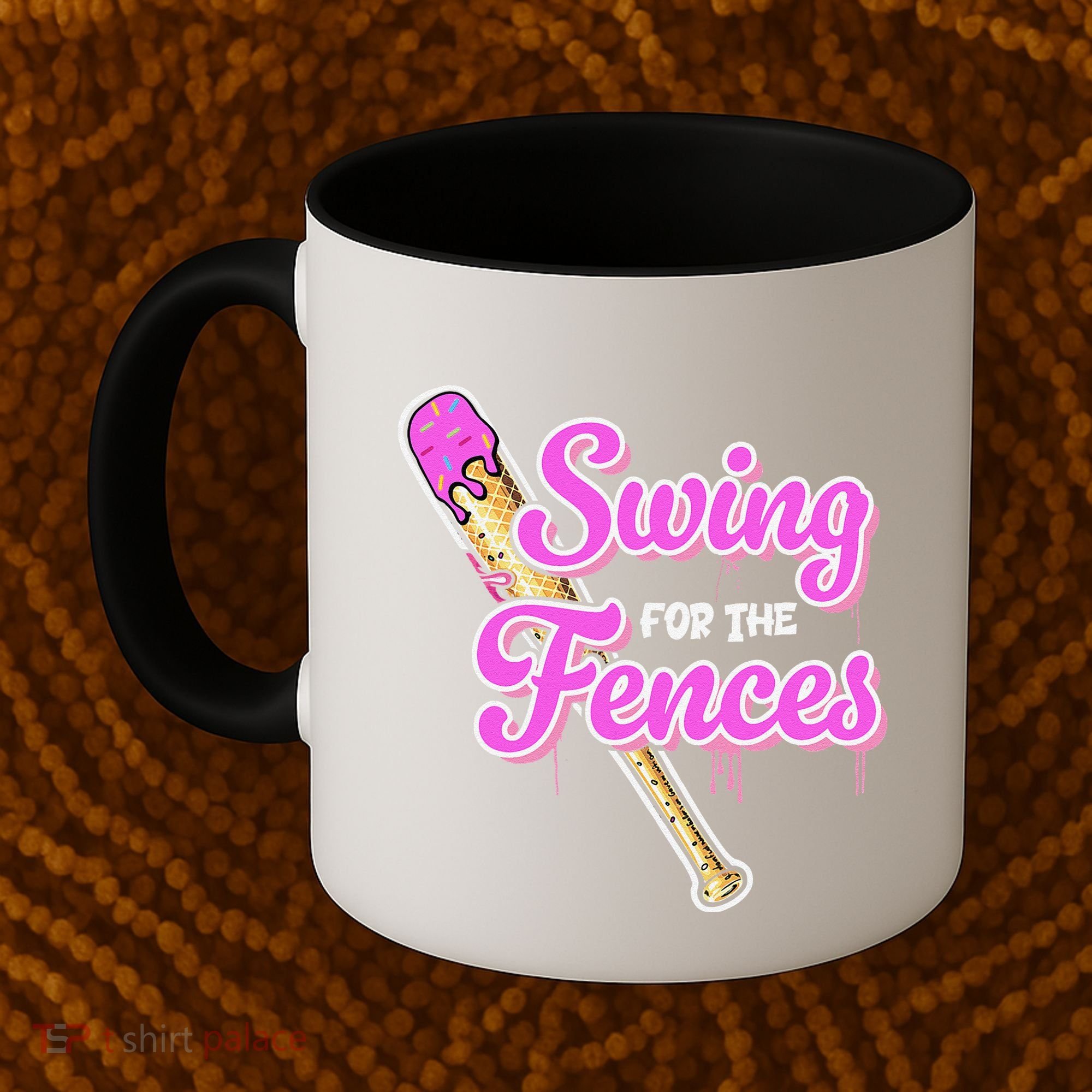 Baseball Drip Ice Cream Drip Swing For The Fences Coffee Mug
