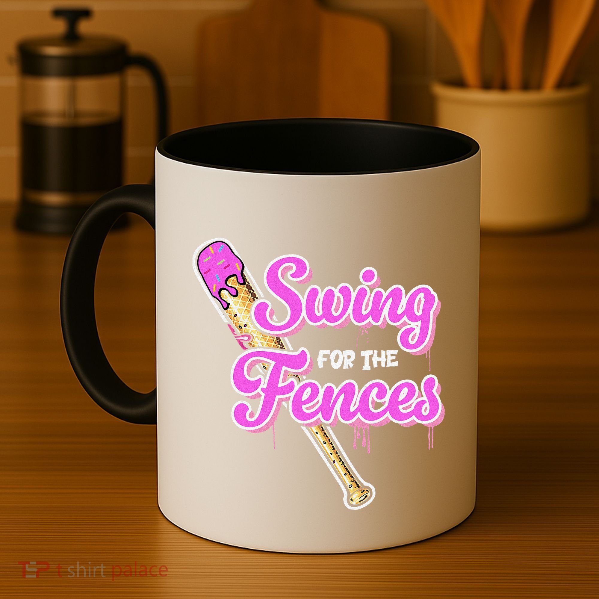 Baseball Drip Ice Cream Drip Swing For The Fences Coffee Mug
