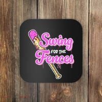 Baseball Drip Ice Cream Drip Swing For The Fences Coaster thumb 0
