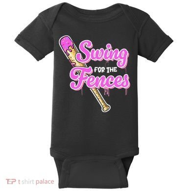 Baseball Drip Ice Cream Drip Swing For The Fences Baby Bodysuit