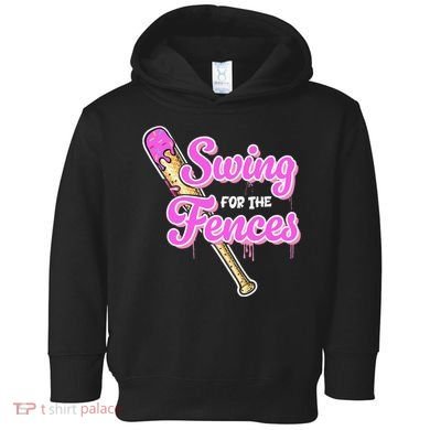 Baseball Drip Ice Cream Drip Swing For The Fences Toddler Hoodie