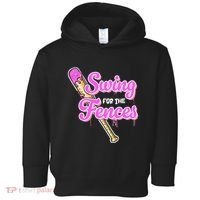 Baseball Drip Ice Cream Drip Swing For The Fences Toddler Hoodie thumb 0