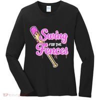 Baseball Drip Ice Cream Drip Swing For The Fences Women's Long Sleeve Shirt thumb 0