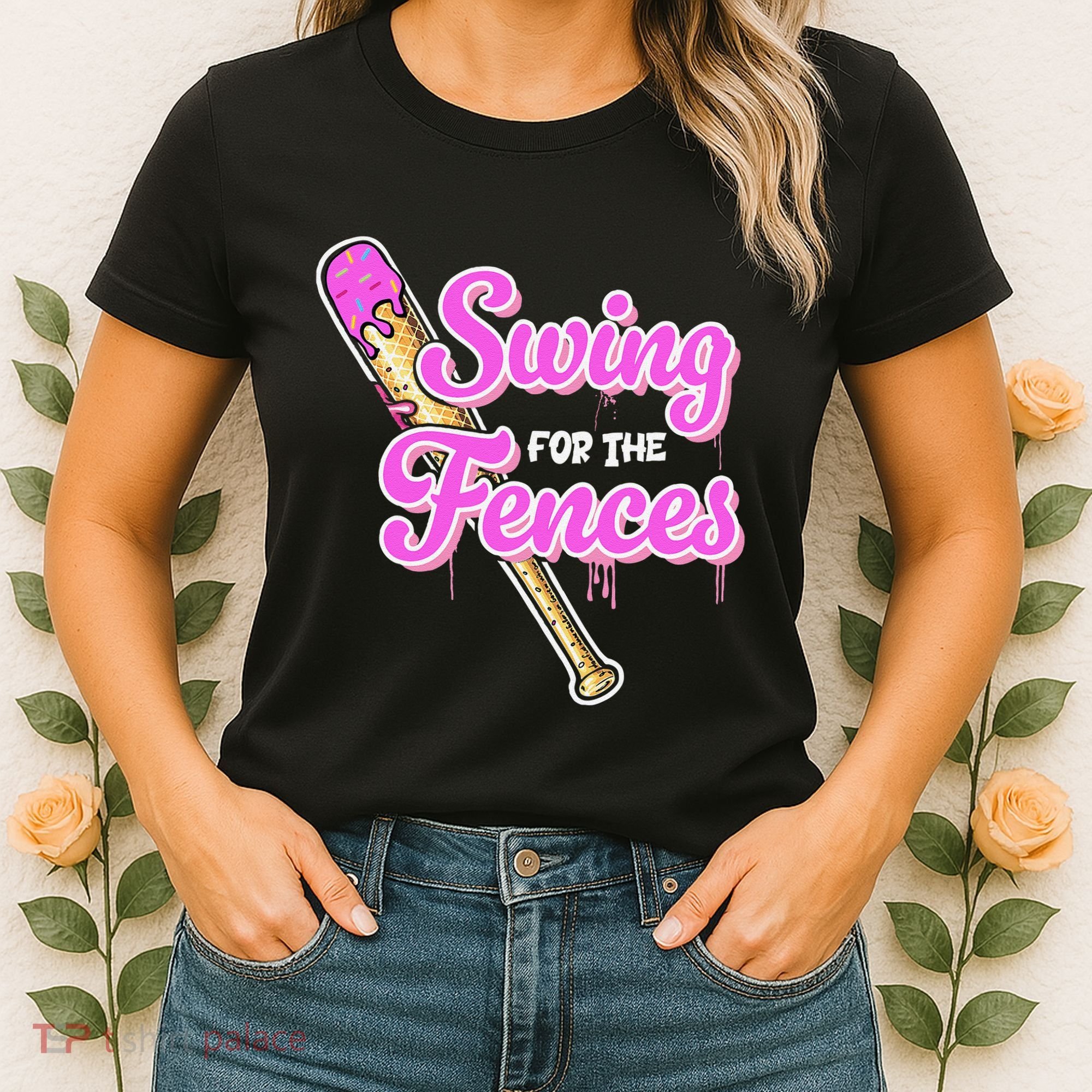 Baseball Drip Ice Cream Drip Swing For The Fences Women's T-Shirt
