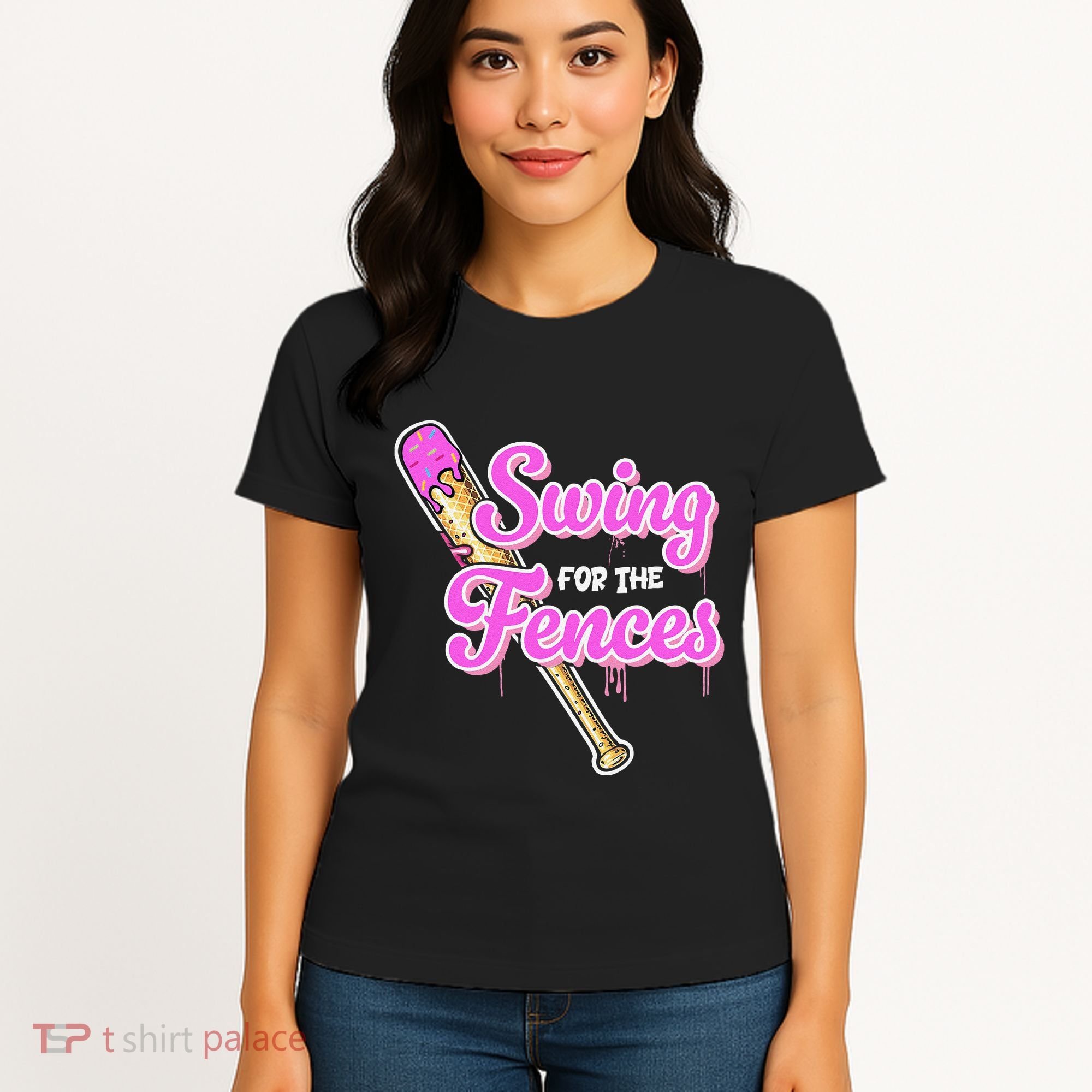 Baseball Drip Ice Cream Drip Swing For The Fences Women's T-Shirt