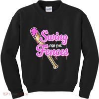 Baseball Drip Ice Cream Drip Swing For The Fences Kids Sweatshirt thumb 0