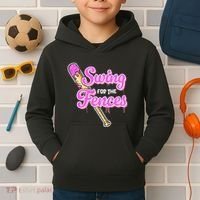 Baseball Drip Ice Cream Drip Swing For The Fences Kids Hoodie thumb 2