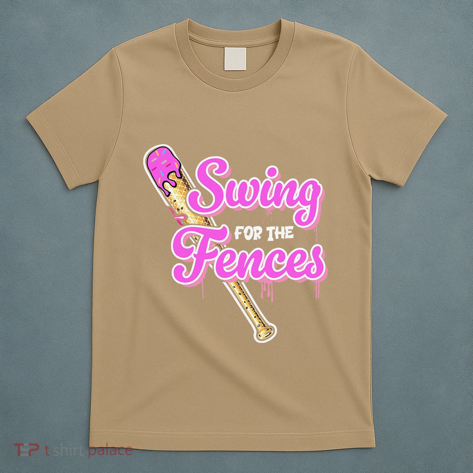 Baseball Drip Ice Cream Drip Swing For The Fences T-Shirt