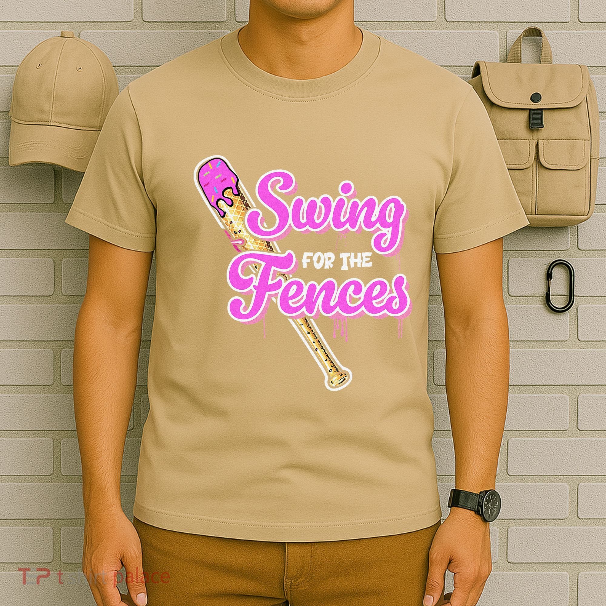Baseball Drip Ice Cream Drip Swing For The Fences T-Shirt