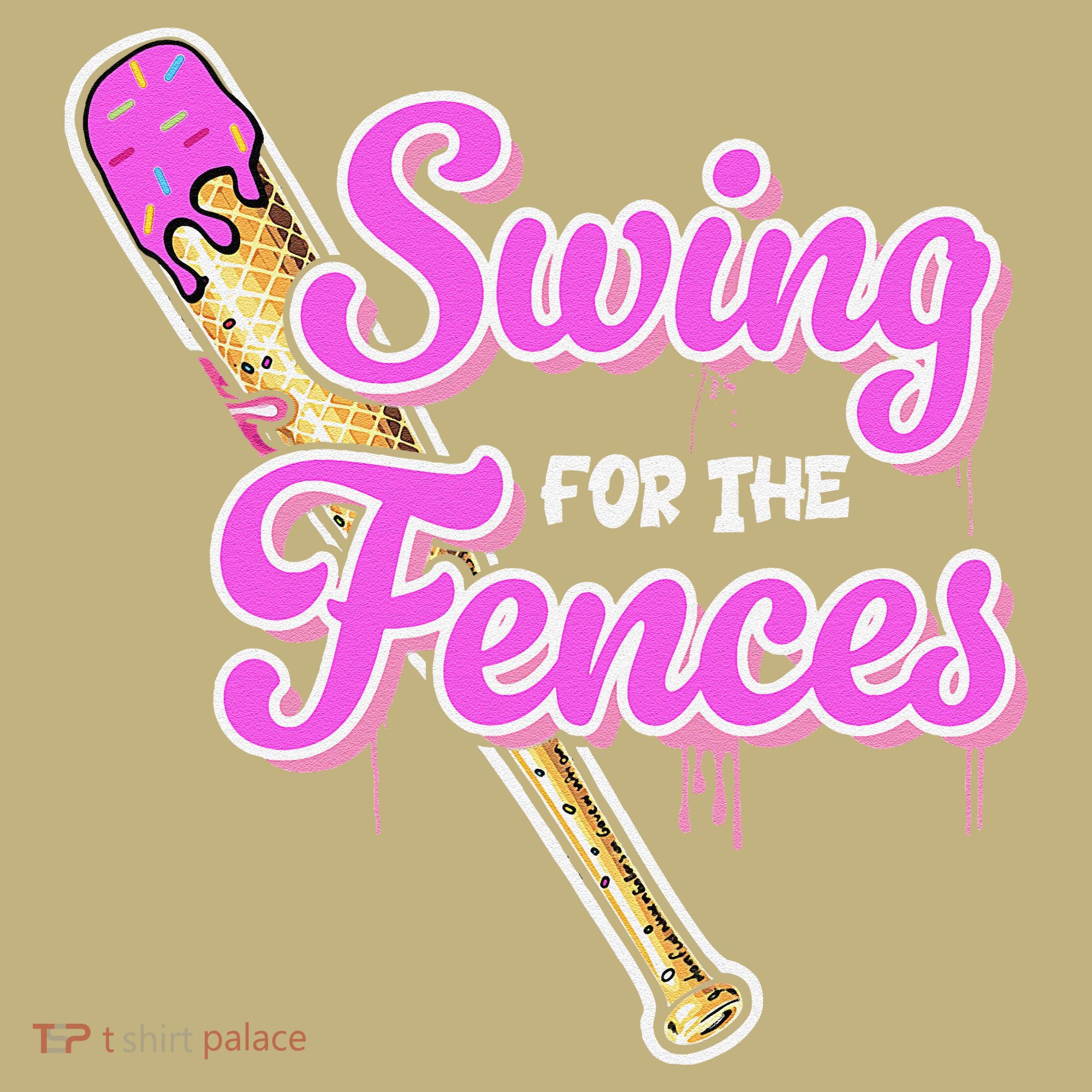 Baseball Drip Ice Cream Drip Swing For The Fences T-Shirt