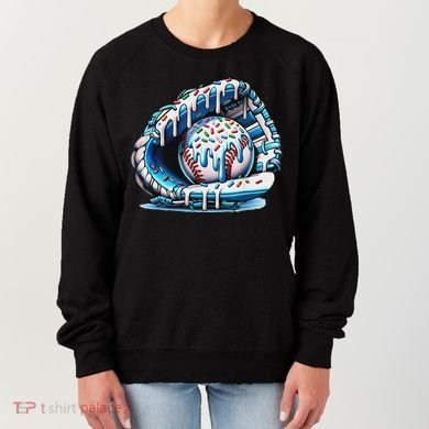 Baseball Drip Ice Cream Sprinkles Baseball Glove Women's Sweatshirt