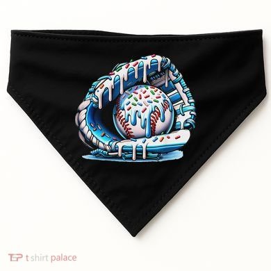 Baseball Drip Ice Cream Sprinkles Baseball Glove USA-Made Doggie Bandana
