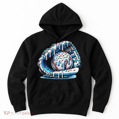 Baseball Drip Ice Cream Sprinkles Baseball Glove Hoodie