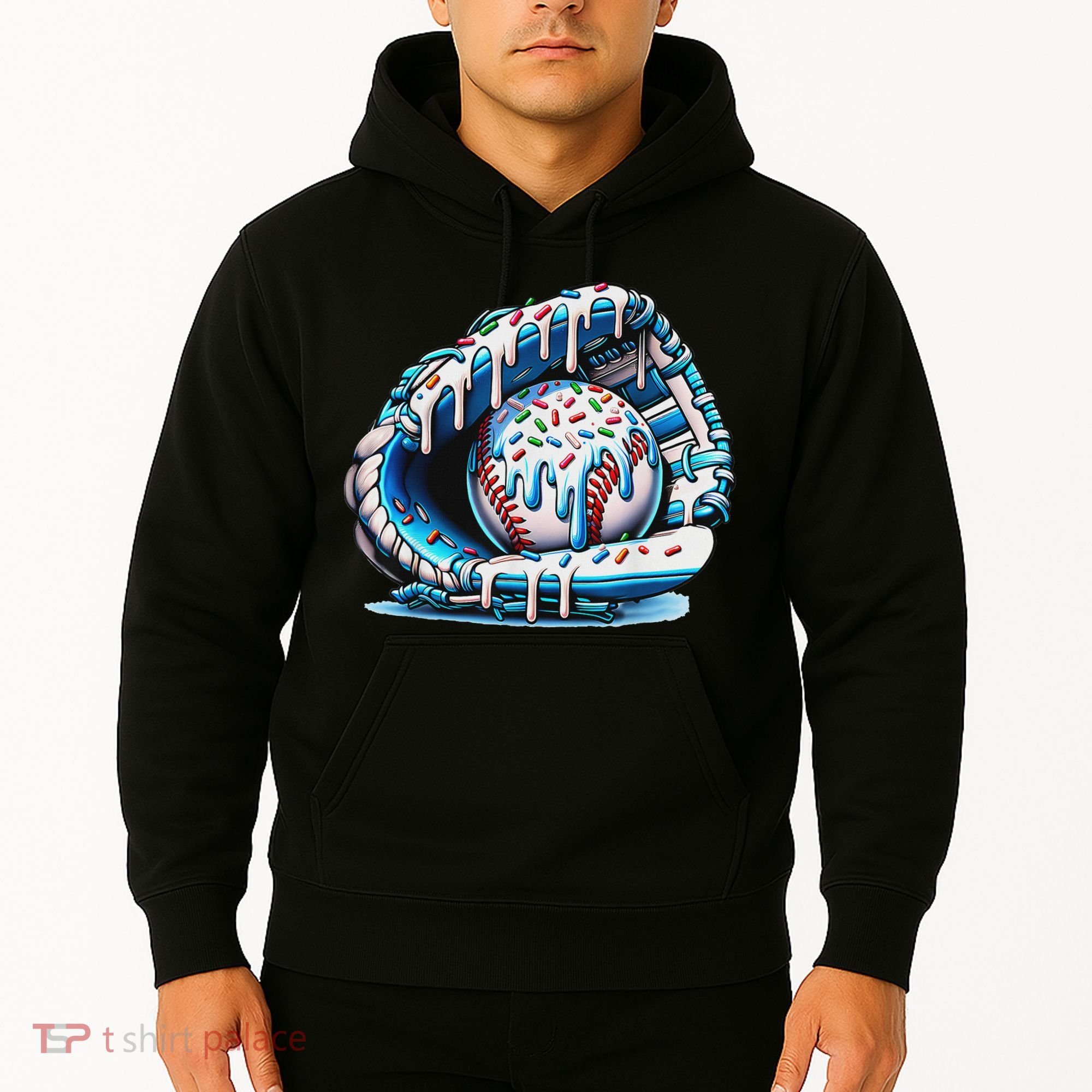 Baseball Drip Ice Cream Sprinkles Baseball Glove Hoodie