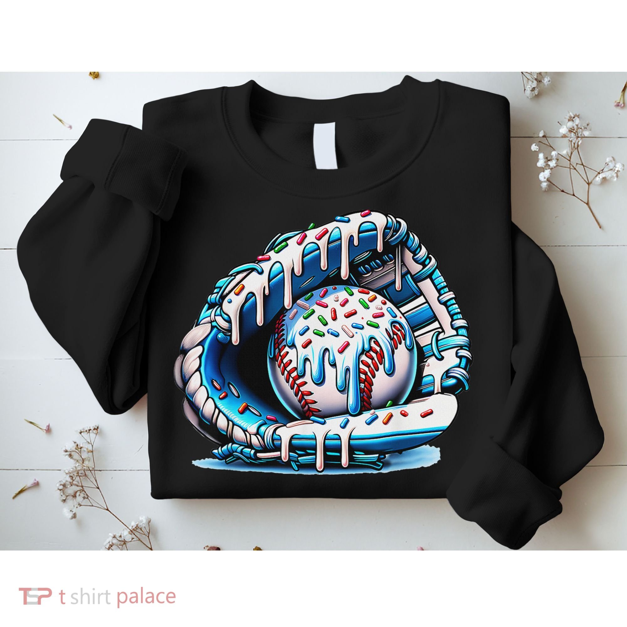 Baseball Drip Ice Cream Sprinkles Baseball Glove Sweatshirt