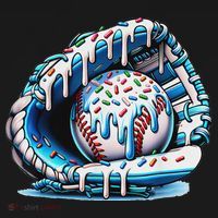 Baseball Drip Ice Cream Sprinkles Baseball Glove Sweatshirt thumb 3