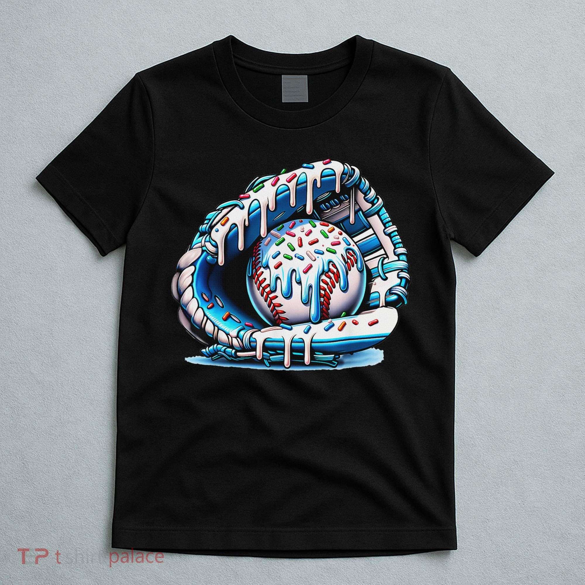 Baseball Drip Ice Cream Sprinkles Baseball Glove T-Shirt