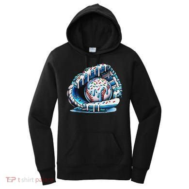 Baseball Drip Ice Cream Sprinkles Baseball Glove Women's Hoodie