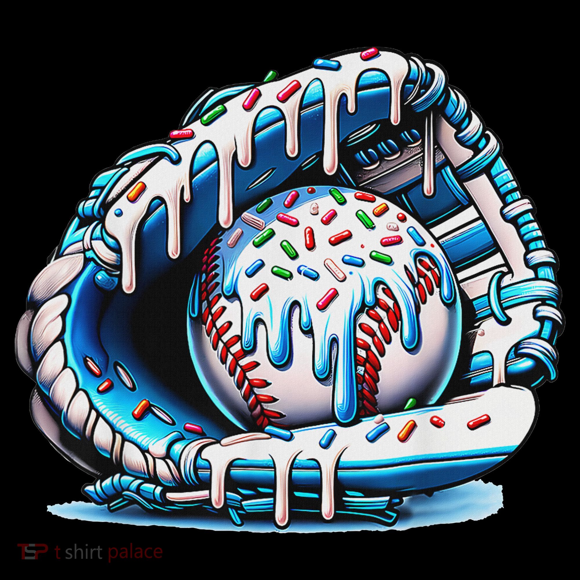 Baseball Drip Ice Cream Sprinkles Baseball Glove Women's Hoodie