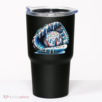 Baseball Drip Ice Cream Sprinkles Baseball Glove Tumbler