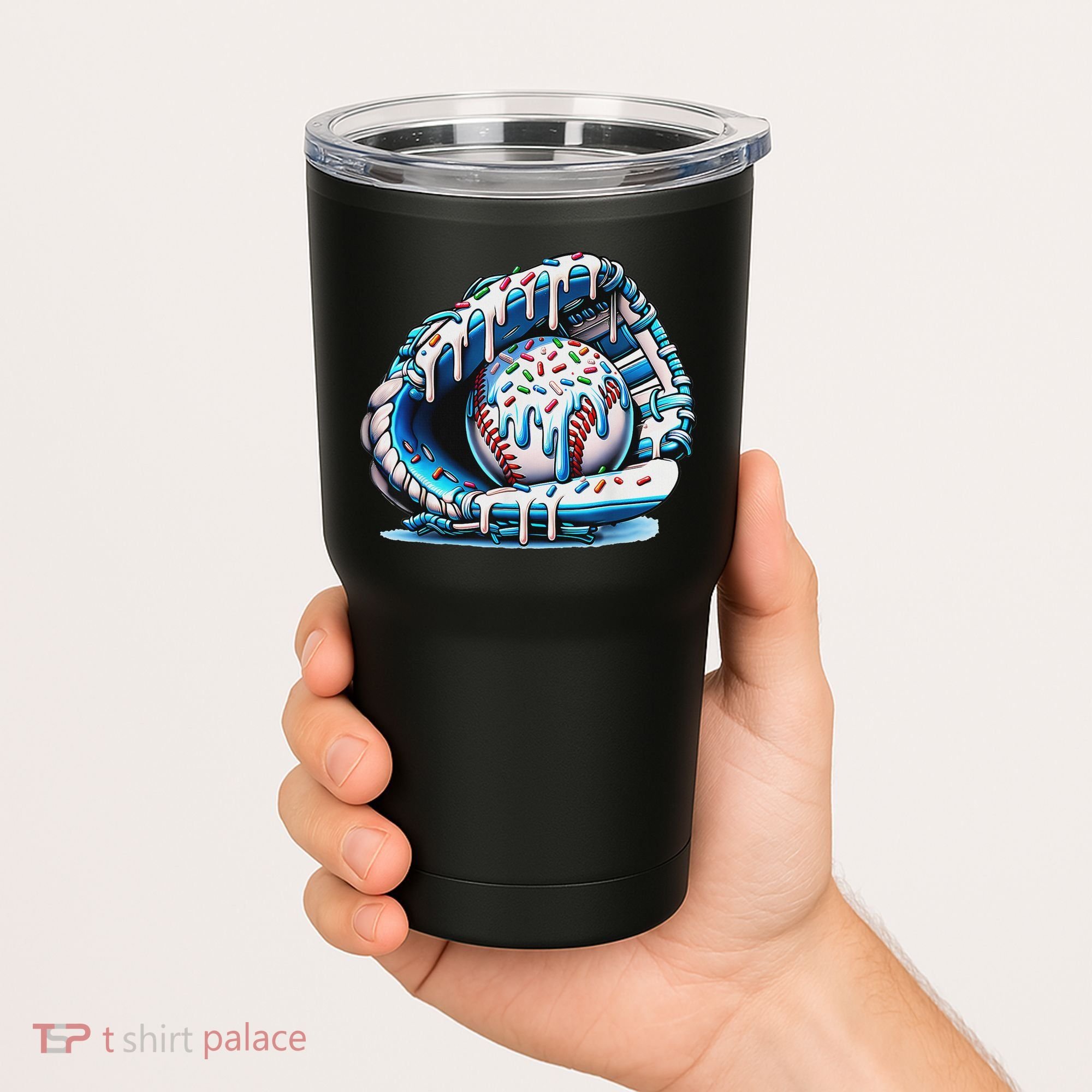 Baseball Drip Ice Cream Sprinkles Baseball Glove Tumbler