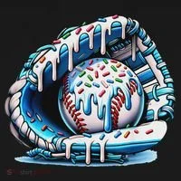 Baseball Drip Ice Cream Sprinkles Baseball Glove Ornament thumb 1