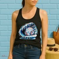 Baseball Drip Ice Cream Sprinkles Baseball Glove Women's Tank Top thumb 2