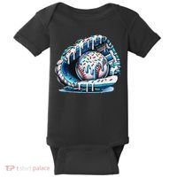 Baseball Drip Ice Cream Sprinkles Baseball Glove Baby Bodysuit thumb 0