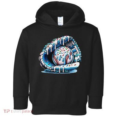Baseball Drip Ice Cream Sprinkles Baseball Glove Toddler Hoodie