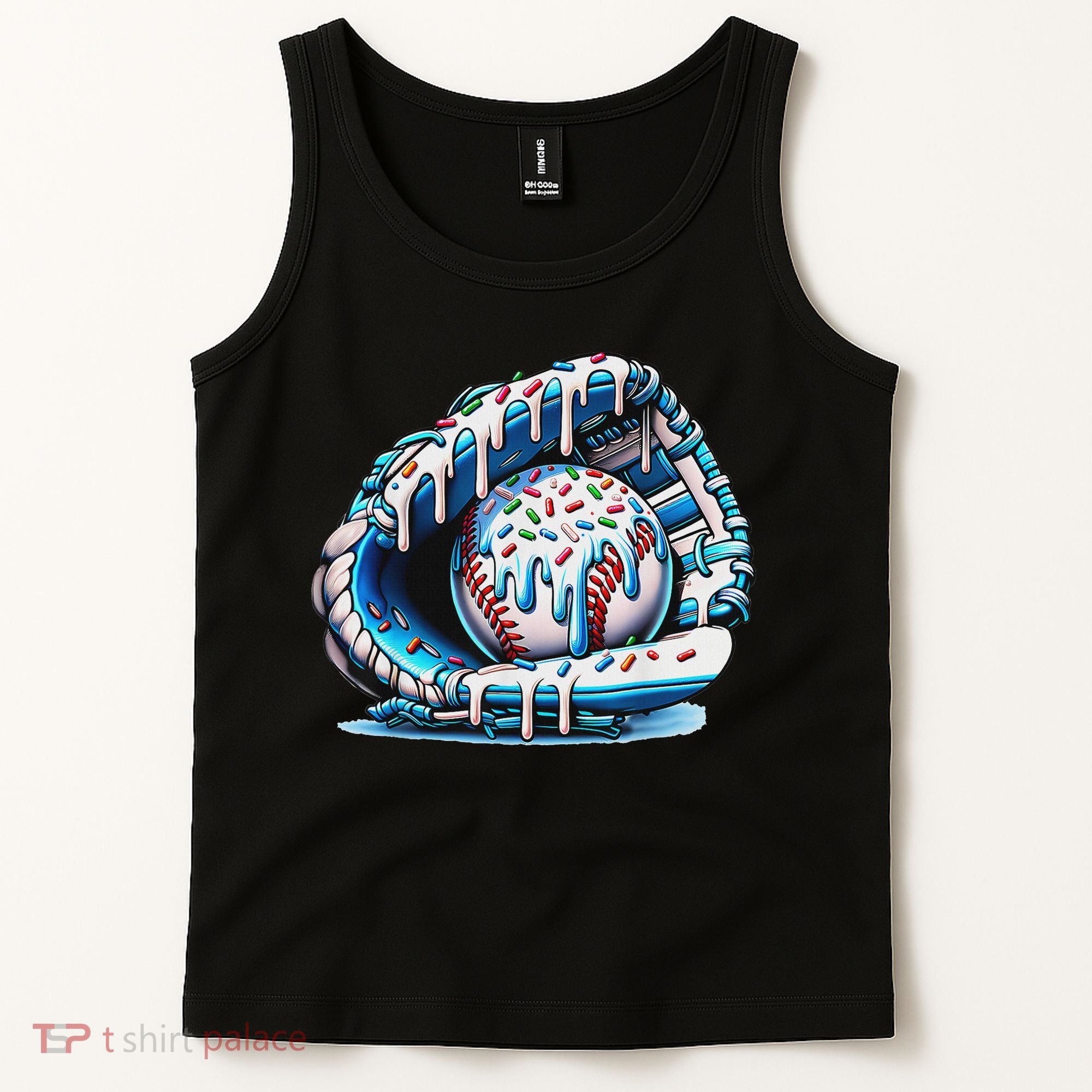 Baseball Drip Ice Cream Sprinkles Baseball Glove Tank Top