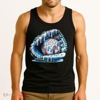 Baseball Drip Ice Cream Sprinkles Baseball Glove Tank Top thumb 3